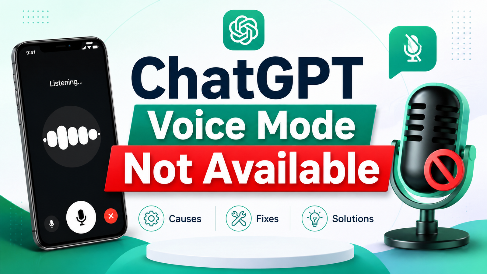 ChatGPT voice mode not available error on smartphone screen with troubleshooting options