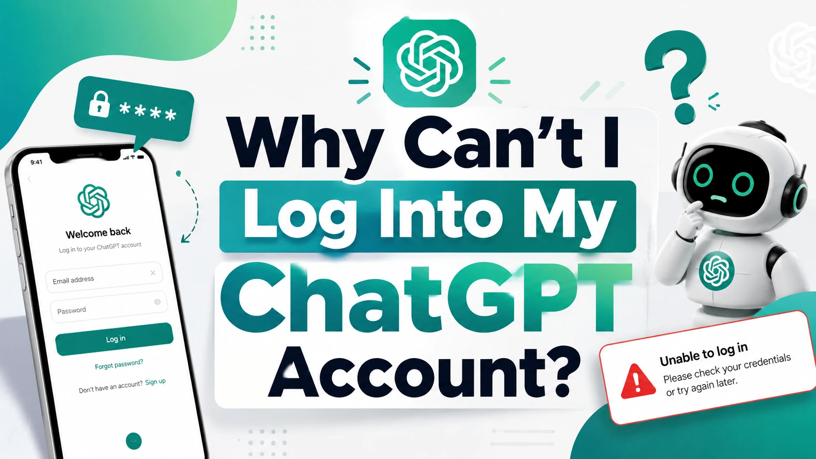 troubleshooting steps for why i can't log into my ChatGPT account showing login screen and error message